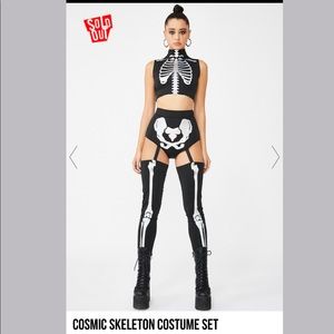 Dolls Kill Cosmic Skeleton Costume Set